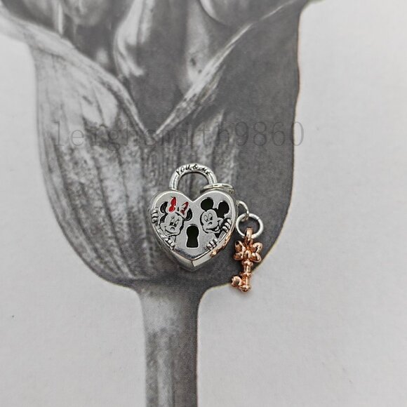 Pandora Mickey Mouse & Minnie Mouse Padlock Charm - Picture 2 of 8